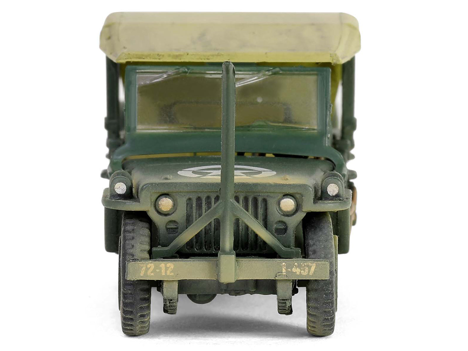 Willys MB Jeep with Trailer Olive Drab (Weathered) with Driver Figure "United States Army" "Mini AFV" Series 1/64 Diecast Model by Forces of Valor - image 5