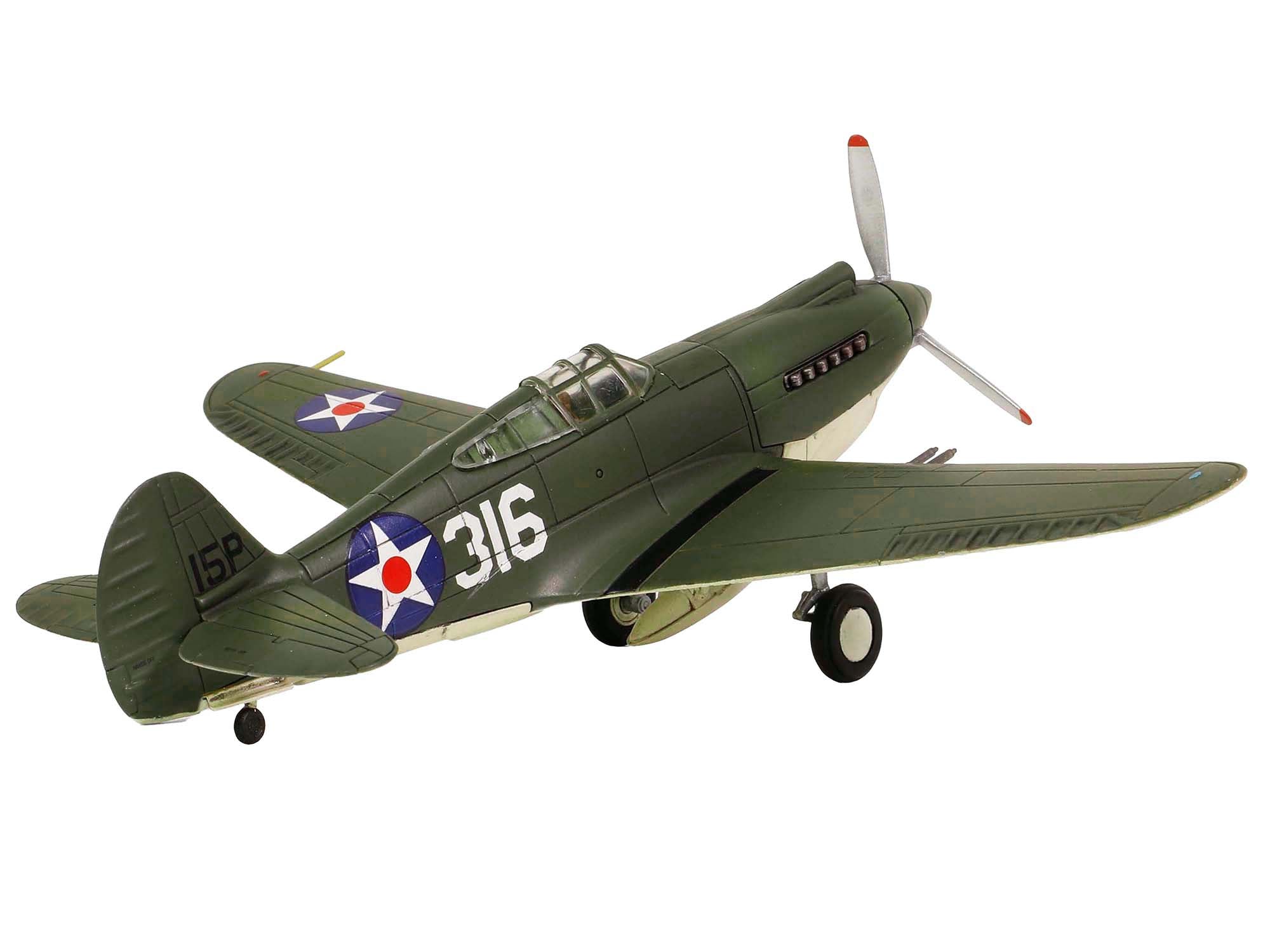 Curtiss P-40B HAWK 81A-2 (P-8127) Aircraft Fighter "47th Pursuit Squadron (15th Pursuit Group) Serial : 316/15P Hawaiian Islands Pearl Habor" (7 December 1941) "WW2 Aircrafts Series" 1/72 Diecast Model by Forces of Valor - image 2