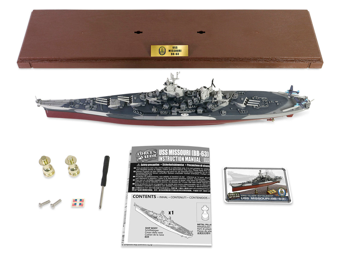 USS Missouri (BB-63) Iowa-class Battleship "Battle of Okinawa" (1945) United States Navy (Full Hull Edition) "Battleship" Series 1/700 Diecast Model by Forces of Valor - image 4