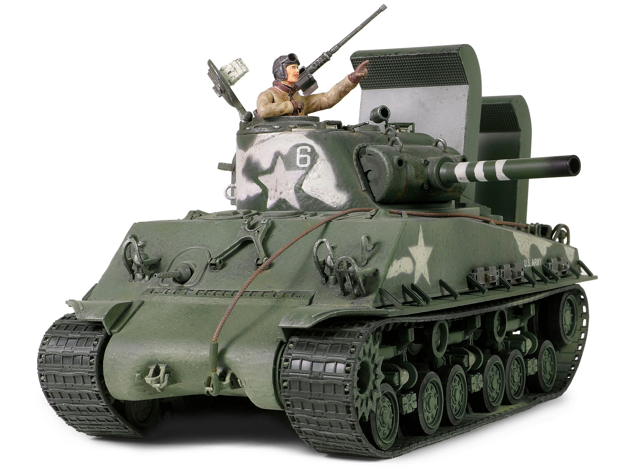 Sherman M4 (105) Howitzer Medium Tank "US Army 711th Tank Battalion Okinawa" (1945) "Engine Plus" Series 1/32 Diecast Model by Metal Proud - image 2