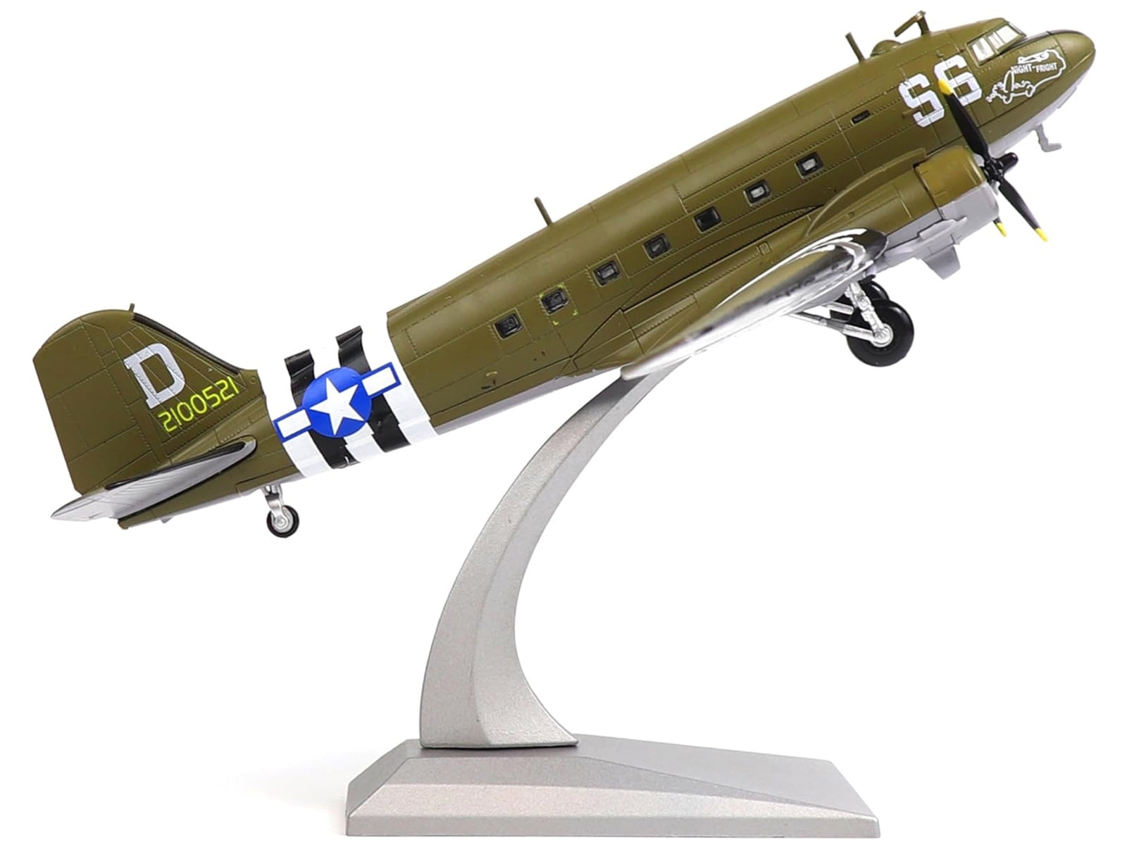 Douglas C-47 Skytrain Transport Aircraft "Night Fright 79th Troop Carrier Squadron 436th Troop Carrier Group D-Day" (1944) United States Army Air Forces 1/100 Diecast Model - image 5