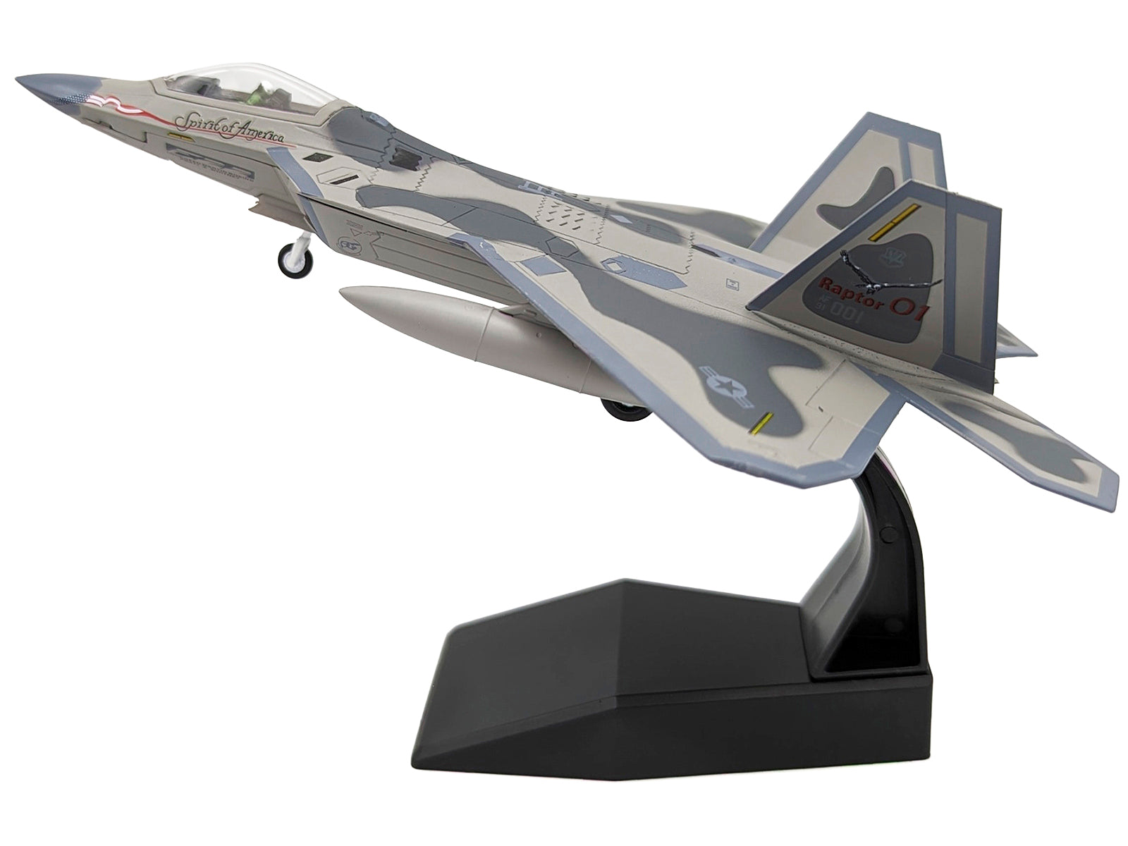 Lockheed Martin F-22A Raptor Aircraft "Spirit of America 412th Test Wing Edwards Air Force Base" (1997) United States Air Force 1/100 Diecast Model Airplane - image 2
