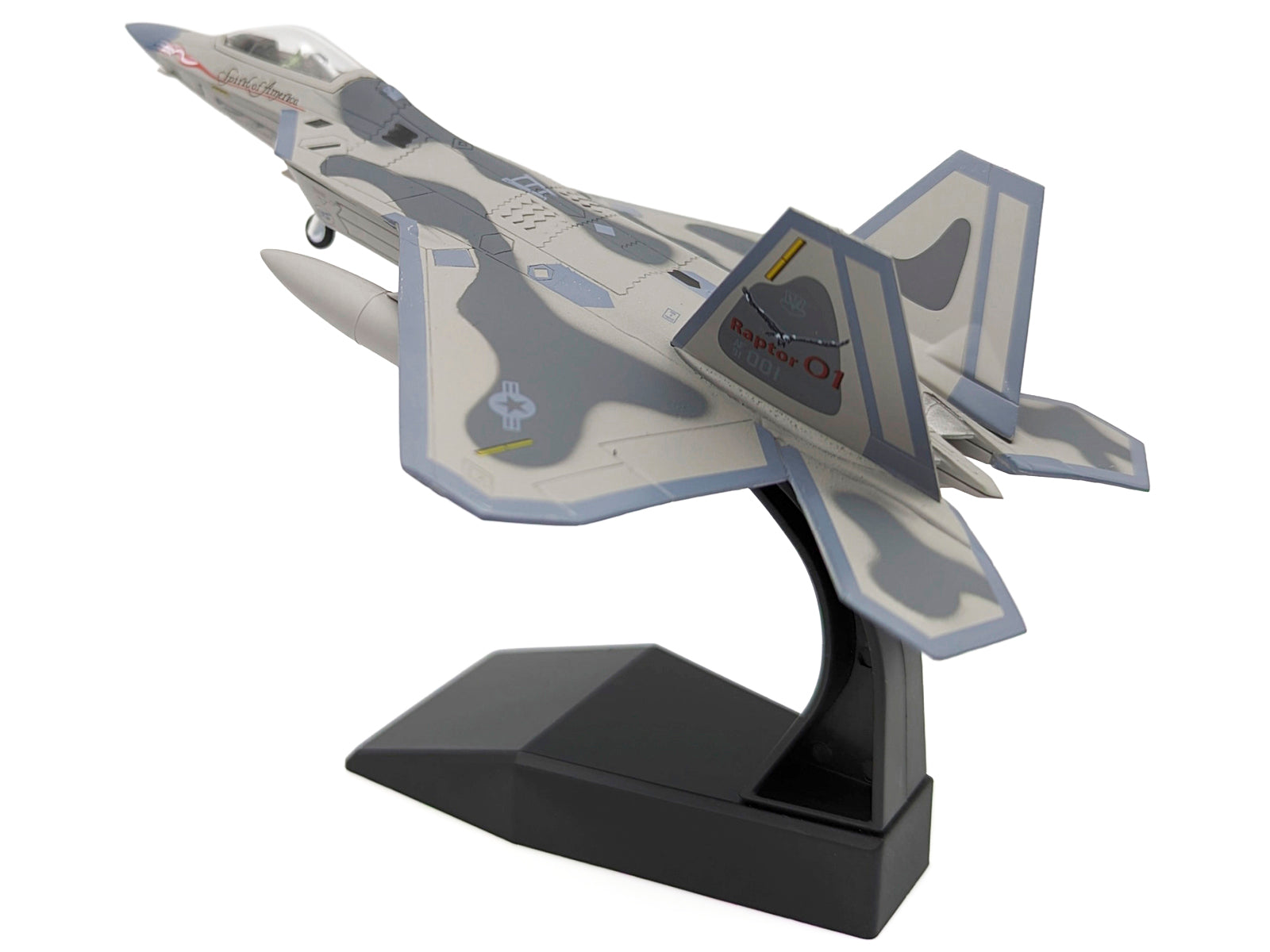 Lockheed Martin F-22A Raptor Aircraft "Spirit of America 412th Test Wing Edwards Air Force Base" (1997) United States Air Force 1/100 Diecast Model Airplane - image 3