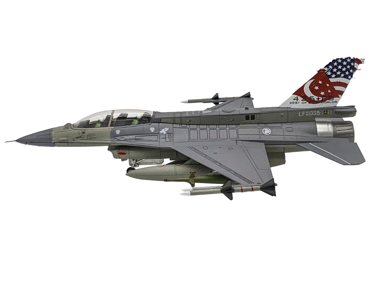 General Dynamics F-16D Fighting Falcon Fighter Aircraft "425th Fighter Squadron Best of Both Worlds Peace Carvin II 25th Anniversary Livery 56th Fighter Wing Luke AFB" (2018) United States Air Force 1/72 Diecast Model Airplane - image 2