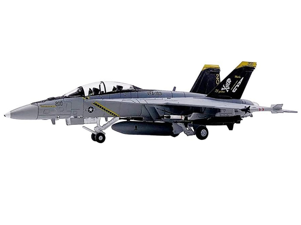 Boeing F/A-18F Super Hornet Fighter Aircraft "VFA-103 Jolly Rogers 75th Anniversary" (2018) United States Navy 1/100 Diecast Model Airplane - image 3