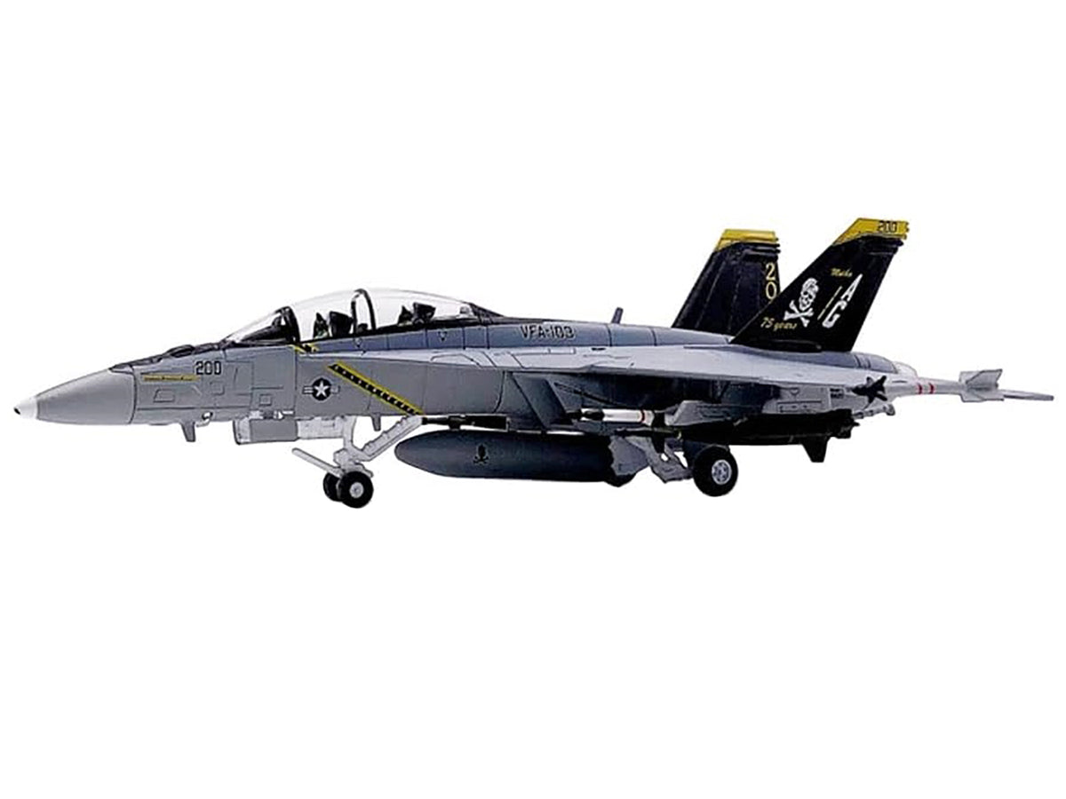 Boeing F/A-18F Super Hornet Fighter Aircraft "VFA-103 Jolly Rogers 75th Anniversary" (2018) United States Navy 1/100 Diecast Model Airplane - image 3