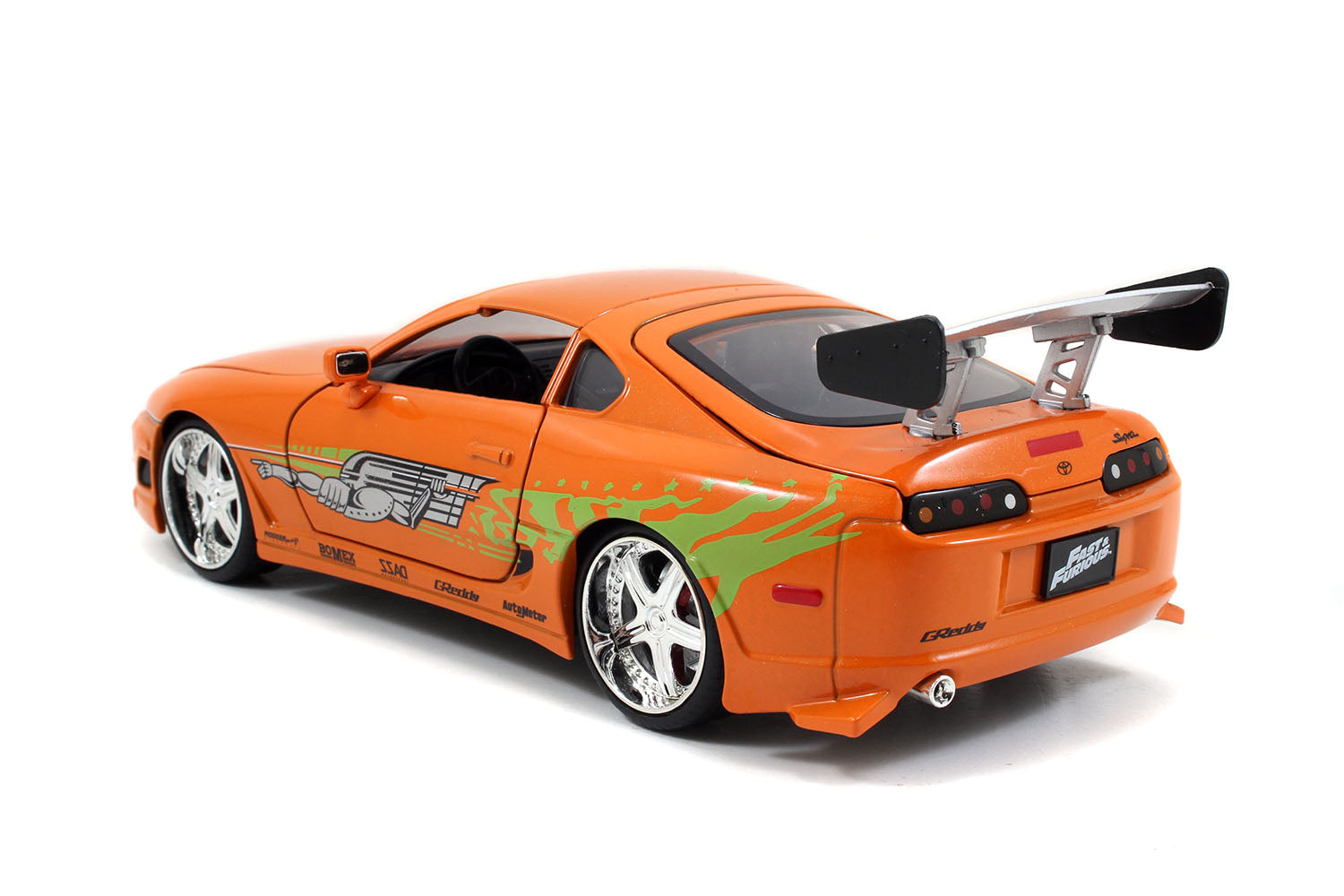 Model Kit Toyota Supra Metallic Orange with Brian Diecast Figure "Fast & Furious" Movie "Build N' Collect" 1/24 Diecast Model Car by Jada - image 5
