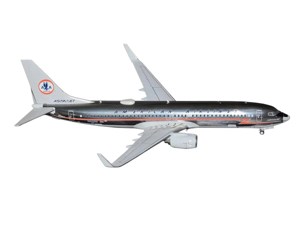 Boeing 737-800 Commercial Aircraft "American Airlines - American Heritage Jet" (N905NN) Silver with Red Stripes "Gemini 100" Series 1/100 Diecast Model Airplane by GeminiJets