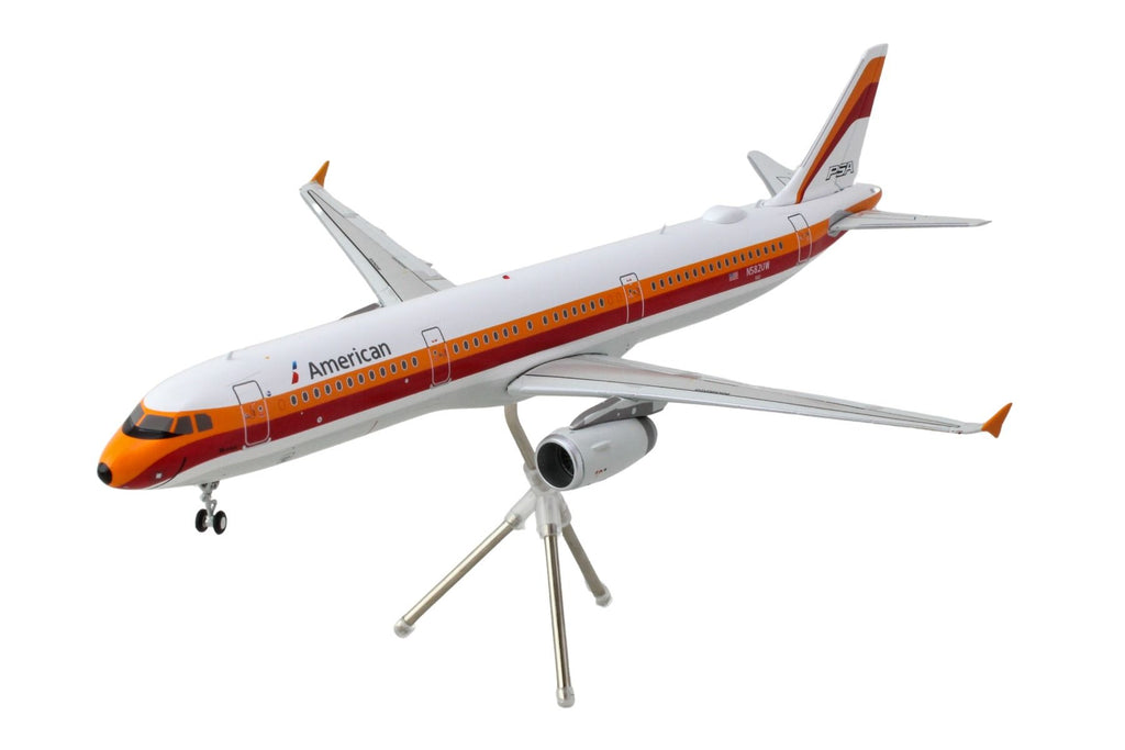 Airbus A321 Commercial Aircraft "American Airlines - PSA" (N582UW) White with Red and Orange Stripes "Gemini 200" Series 1/200 Diecast Model Airplane by GeminiJets - image 2