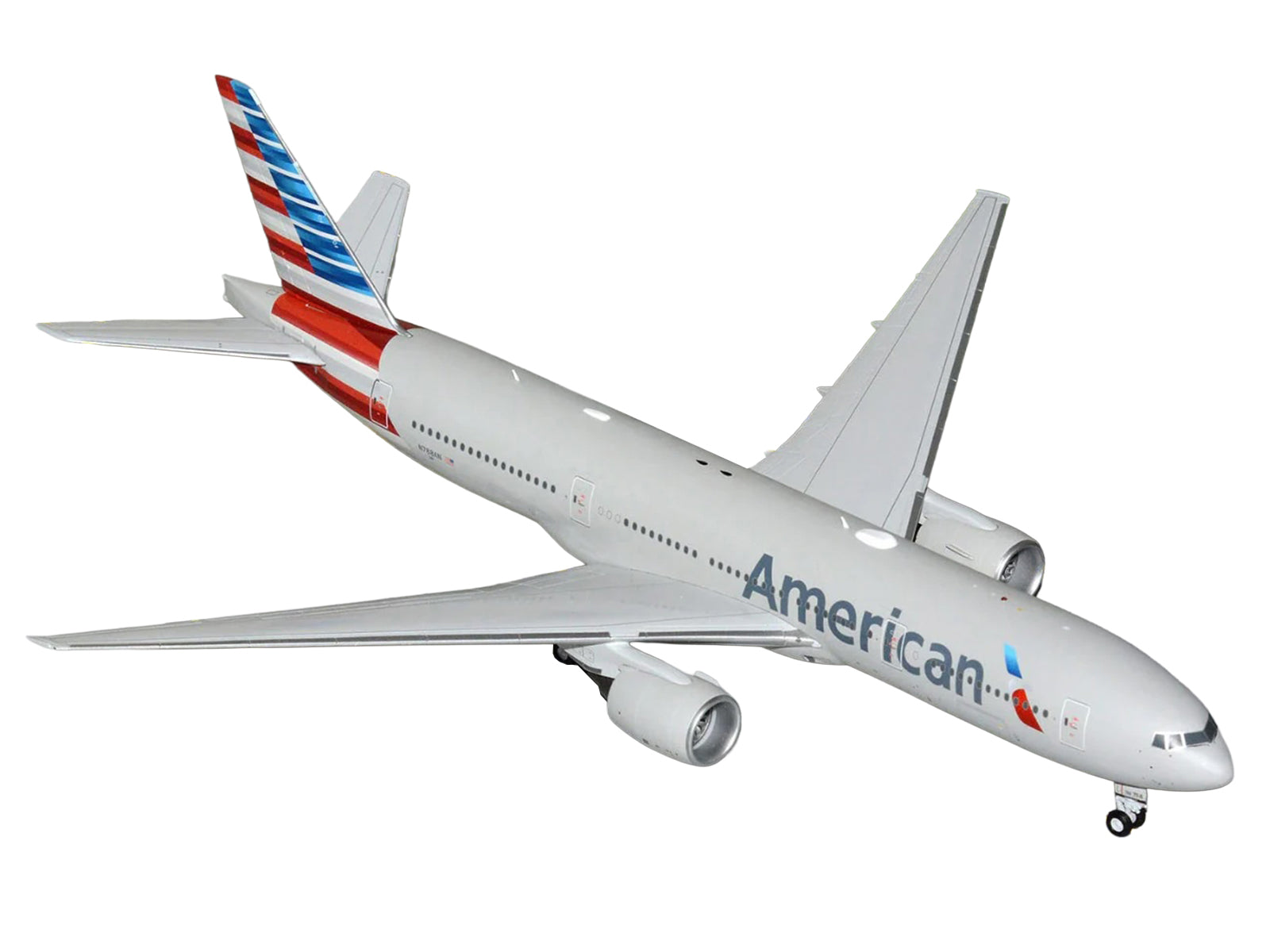 Boeing 777-200ER Commercial Aircraft "American Airlines" (N788AN) Silver with Striped Tail "Gemini 200" 1/200 Diecast Model Airplane by GeminiJets - image 2