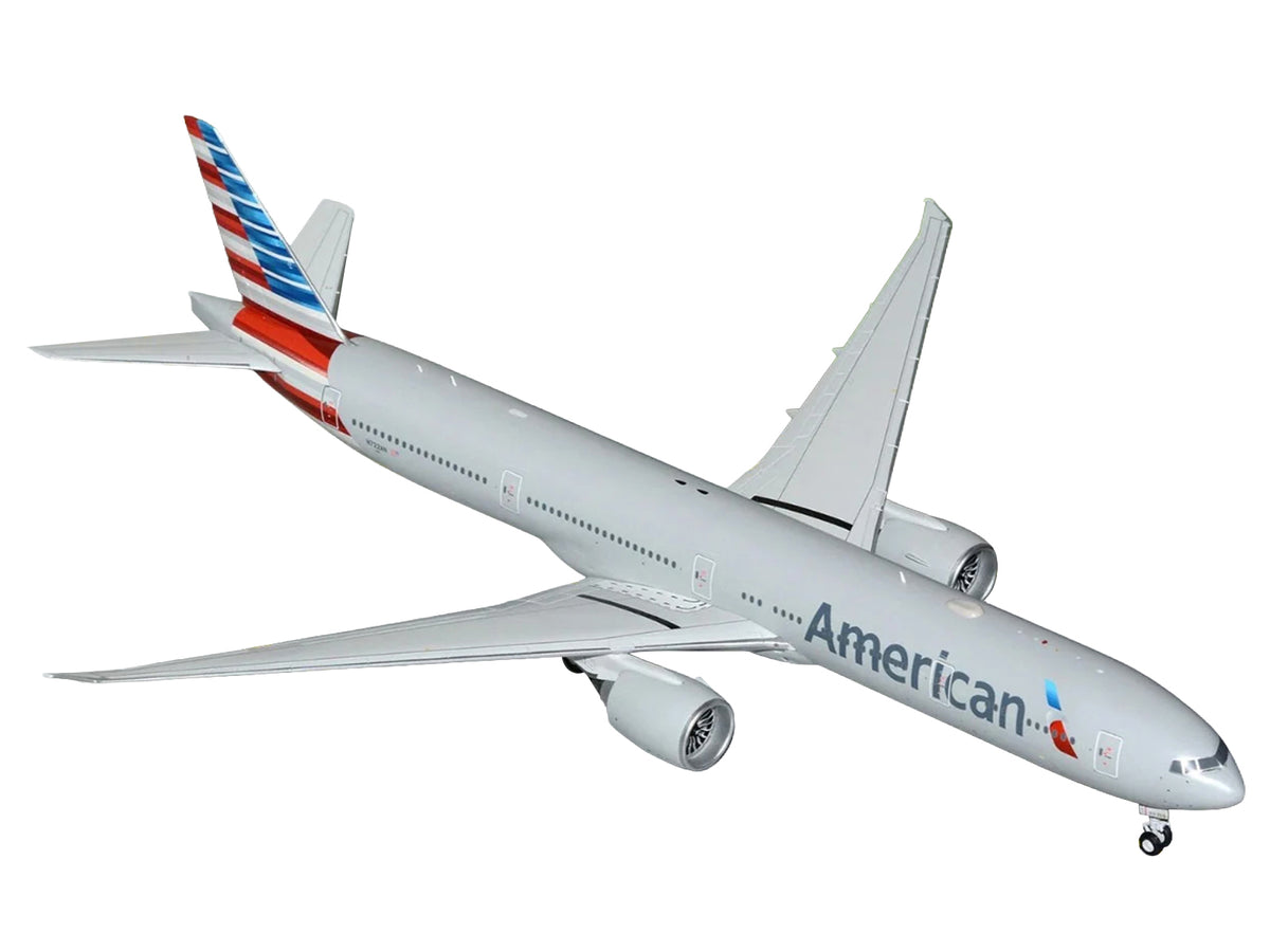 Boeing 777-300ER Commercial Aircraft "American Airlines" (N722AN) Silver with Striped Tail "Gemini 200" Series 1/200 Diecast Model Airplane by GeminiJets - image 2