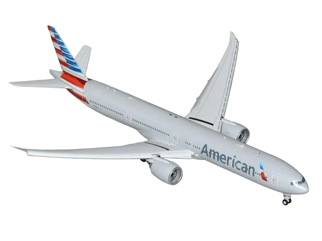 Boeing 777-300ER Commercial Aircraft with Flaps Down Configuration "American Airlines" (N722AN) Silver with Striped Tail "Gemini 200" Series  1/200 Diecast Model Airplane by GeminiJets - image 2