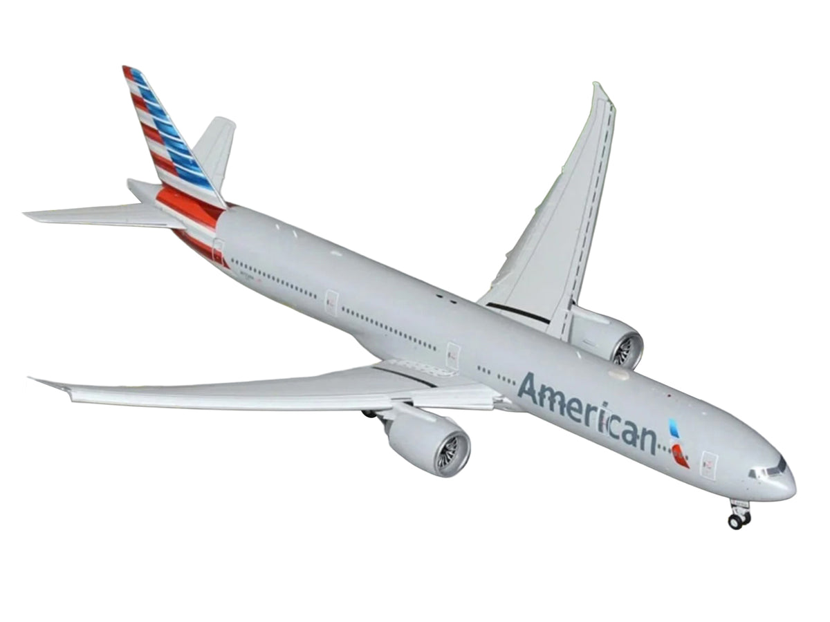 Boeing 777-300ER Commercial Aircraft with Flaps Down Configuration "American Airlines" (N722AN) Silver with Striped Tail "Gemini 200" Series  1/200 Diecast Model Airplane by GeminiJets - image 2