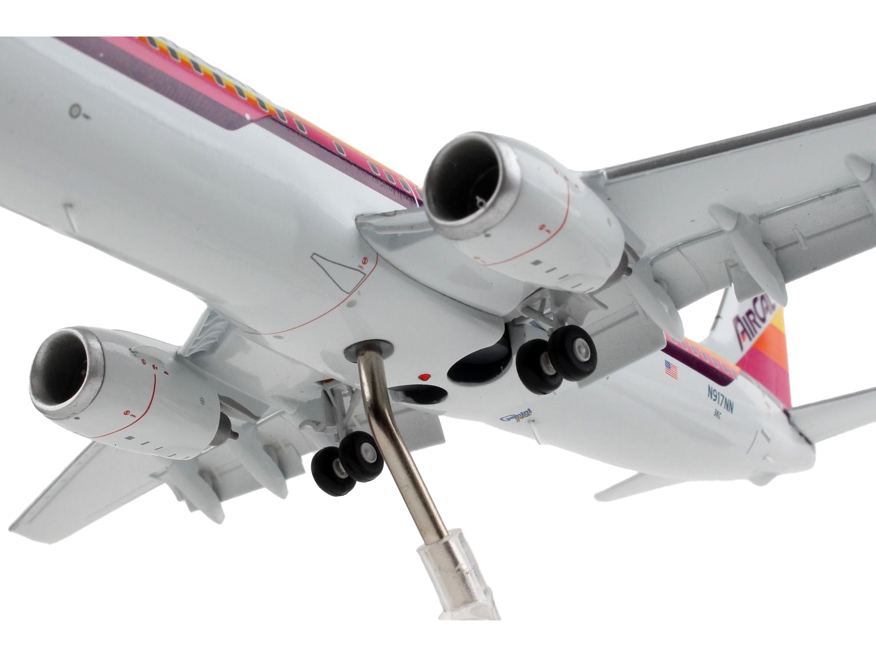 Boeing 737-800 Commercial Aircraft with Flaps Down "American Airlines - AirCal" Gray with Stripes "Gemini 200" Series 1/200 Diecast Model Airplane by GeminiJets - image 4