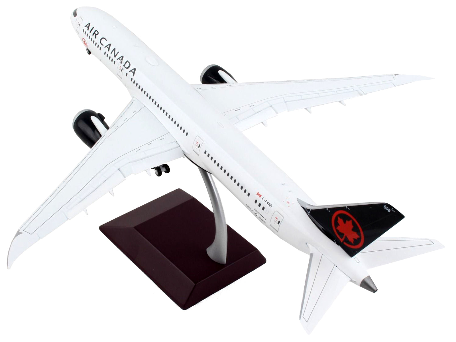 Boeing 787-9 Commercial Aircraft with Flaps Down "Air Canada" White with Black Tail "Gemini 200" Series 1/200 Diecast Model Airplane by GeminiJets - image 3