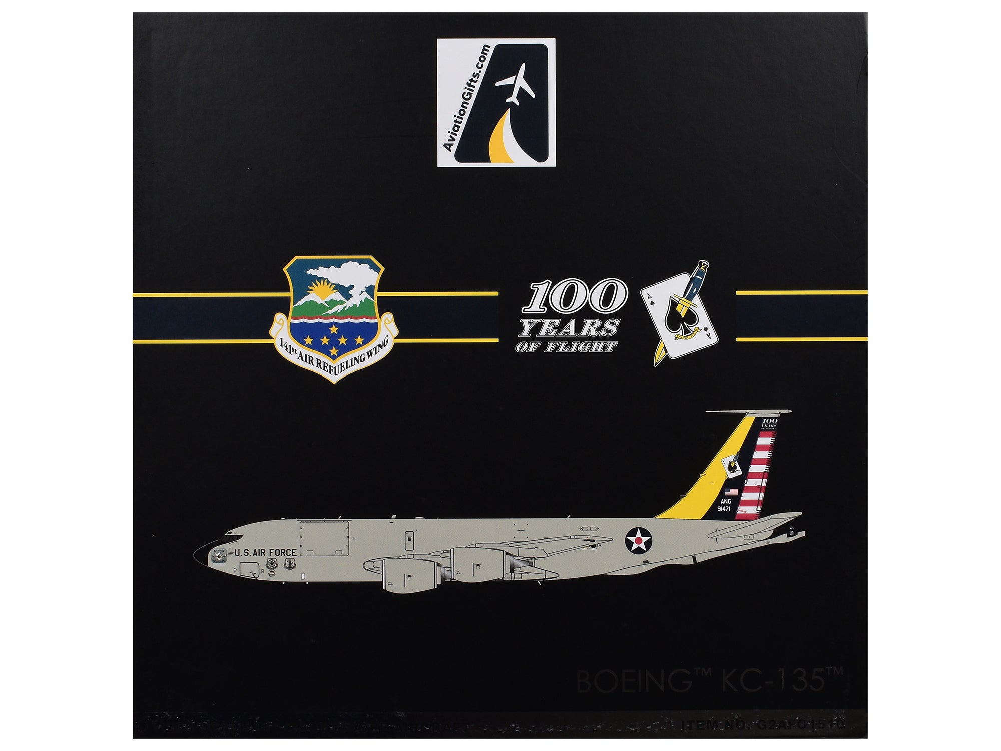 Boeing KC-135 Stratotanker Tanker Aircraft "Washington Air National Guard - 100 Years" United States Air Force "Gemini 200" Series 1/200 Diecast Model Airplane by GeminiJets
