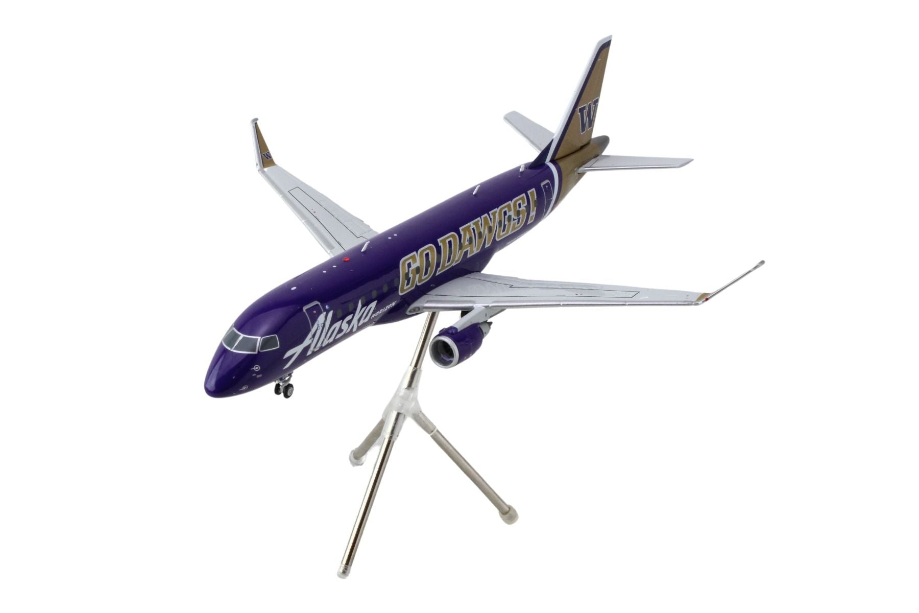 Embraer ERJ-175 Commercial Aircraft "Alaska Airlines/Horizon - University of Washington Huskies" (N662QX) Purple with Gold Tail "Gemini 200" Series 1/200 Diecast Model Airplane by GeminiJetsG2ASA1287 - image 2