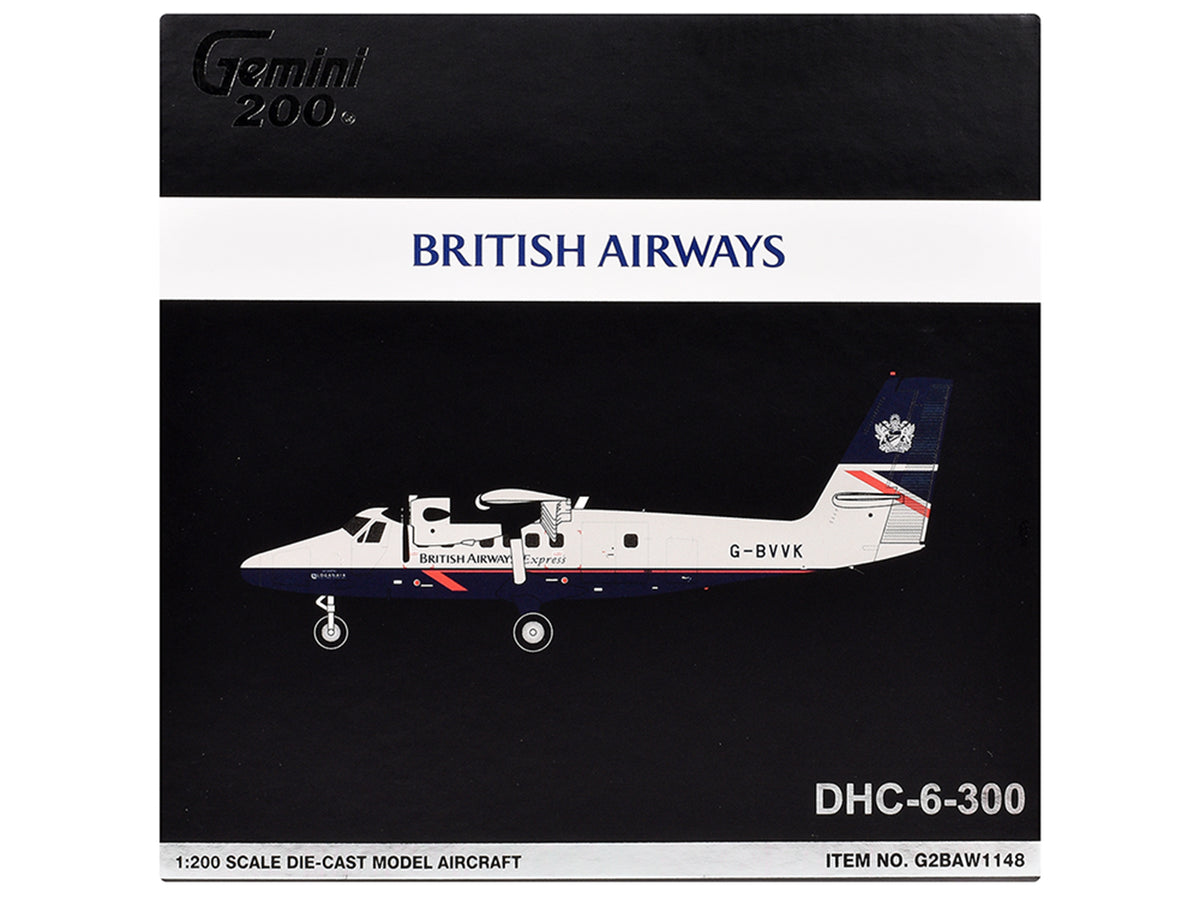 De Havilland DHC-6-300 Commercial Aircraft "British Airways Express" (N803AK) Gray with Blue Tail "Gemini 200" Series 1/200 Diecast Model Airplane by GeminiJets - image 3