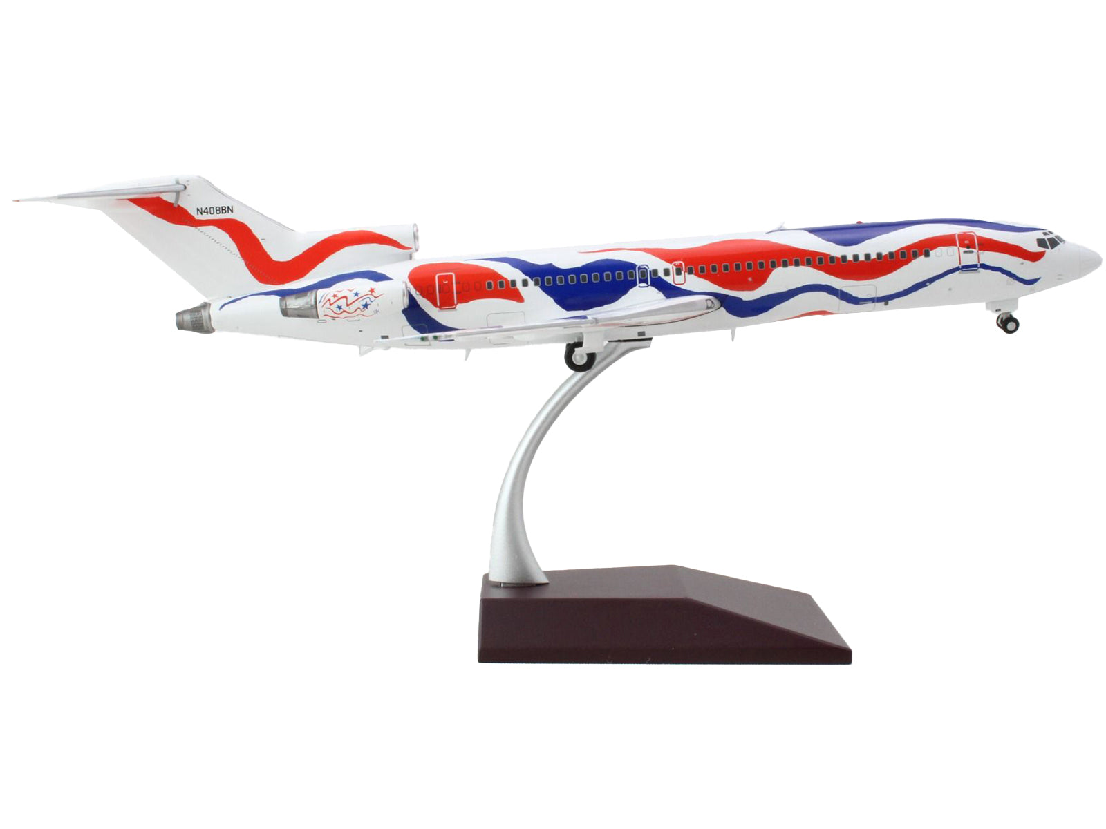 Boeing 727-200 Commercial Aircraft "Braniff International Airways - Calder Bicentennial Livery" White with Red and Blue Stripes "Gemini 200" Series 1/200 Diecast Model Airplane by GeminiJets - image 2