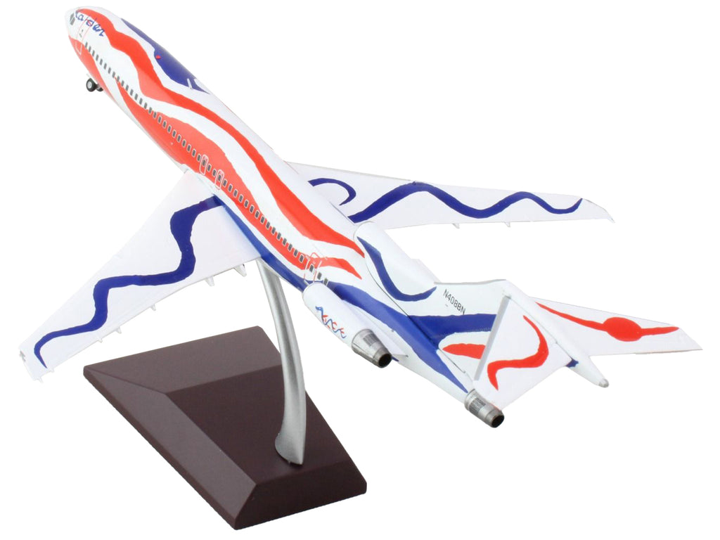 Boeing 727-200 Commercial Aircraft "Braniff International Airways - Calder Bicentennial Livery" White with Red and Blue Stripes "Gemini 200" Series 1/200 Diecast Model Airplane by GeminiJets - image 3