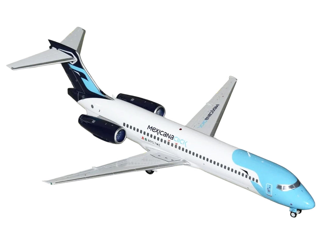 Boeing 717-200 Commercial Aircraft "Mexicana Click" (N907ME) White with Light Blue Nose and Dark Blue Tail "Gemini 200" Series 1/200 Diecast Model Airplane by GeminiJets