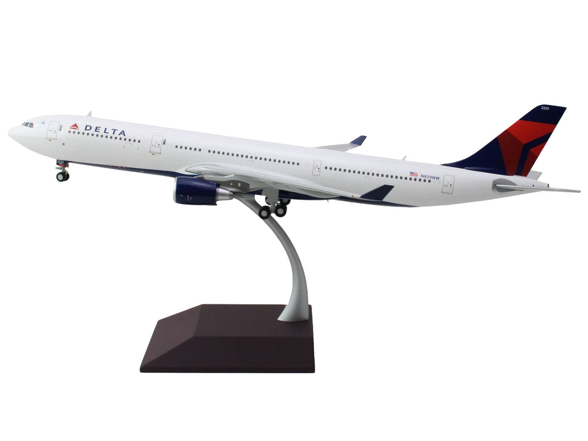 Airbus A330-300 Commercial Aircraft "Delta Air Lines" (N829NW) White with Blue and Red Tail "Gemini 200" Series 1/200 Diecast Model Airplane by GeminiJets - image 3