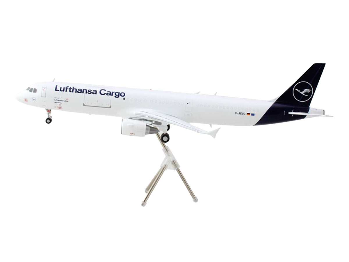 Airbus A321P2F Commercial Aircraft "Lufthansa Cargo" (D-AEUC) White with Blue Tail "Gemini 200" Series 1/200 Diecast Model Airplane by GeminiJets - image 3