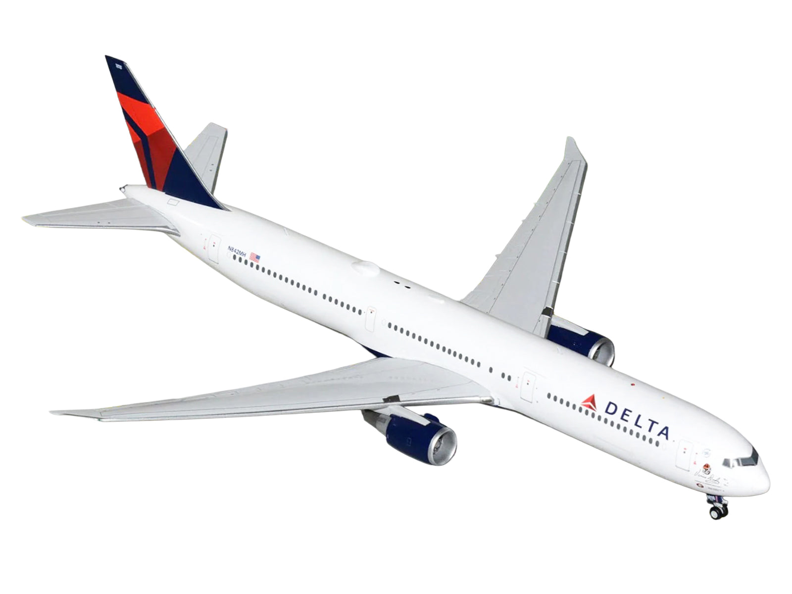 Boeing 767-400ER Commercial Aircraft "Delta Air Lines" (N482MH) White with Blue and Red Tail "Gemini 200" 1/200 Diecast Model Airplane by GeminiJets - image 2