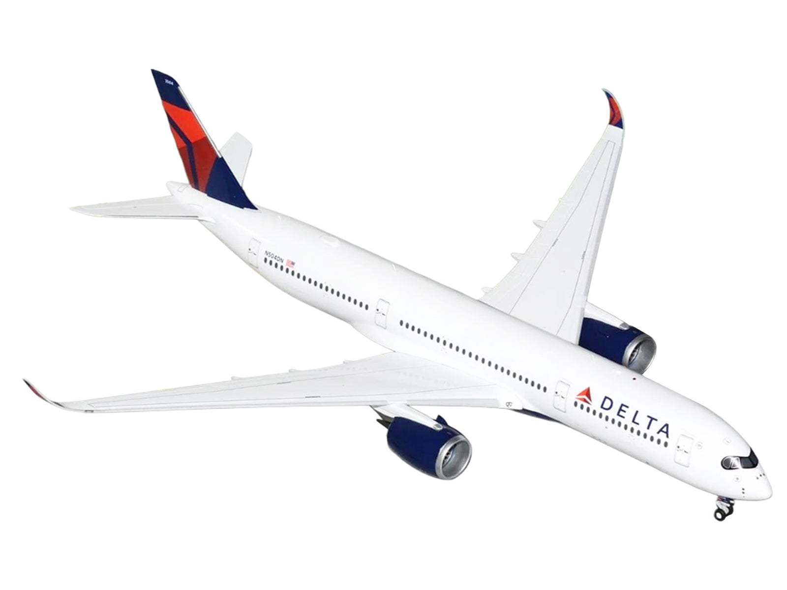 Airbus A350-900 Commercial Aircraft "Delta Air Lines" (N504DN) White with Red and Blue Tail "Gemini 200" Series 1/200 Diecast Model Airplane by GeminiJets