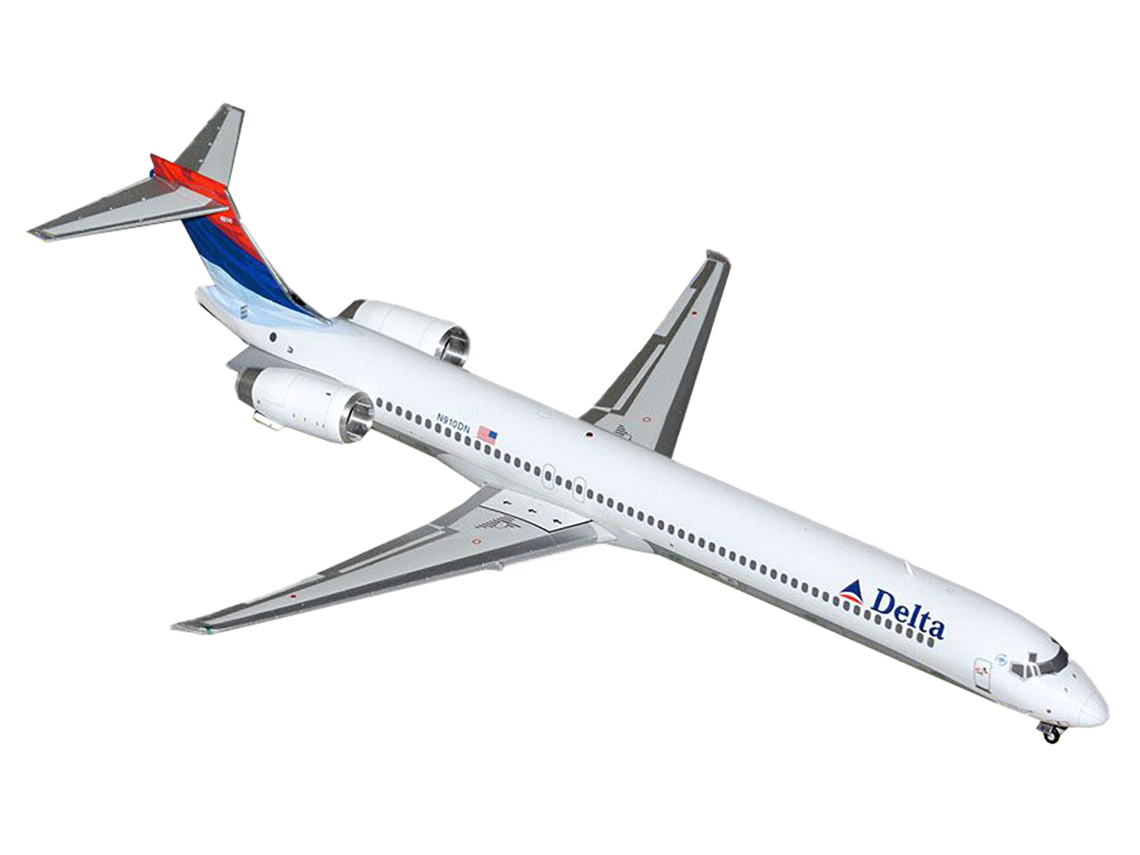 McDonnell Douglas MD-90 Commercial Aircraft "Delta Air Lines" (N910DN) White with Blue and Red Tail "Gemini 200" Series 1/200 Diecast Model Airplane by GeminiJets - image 2