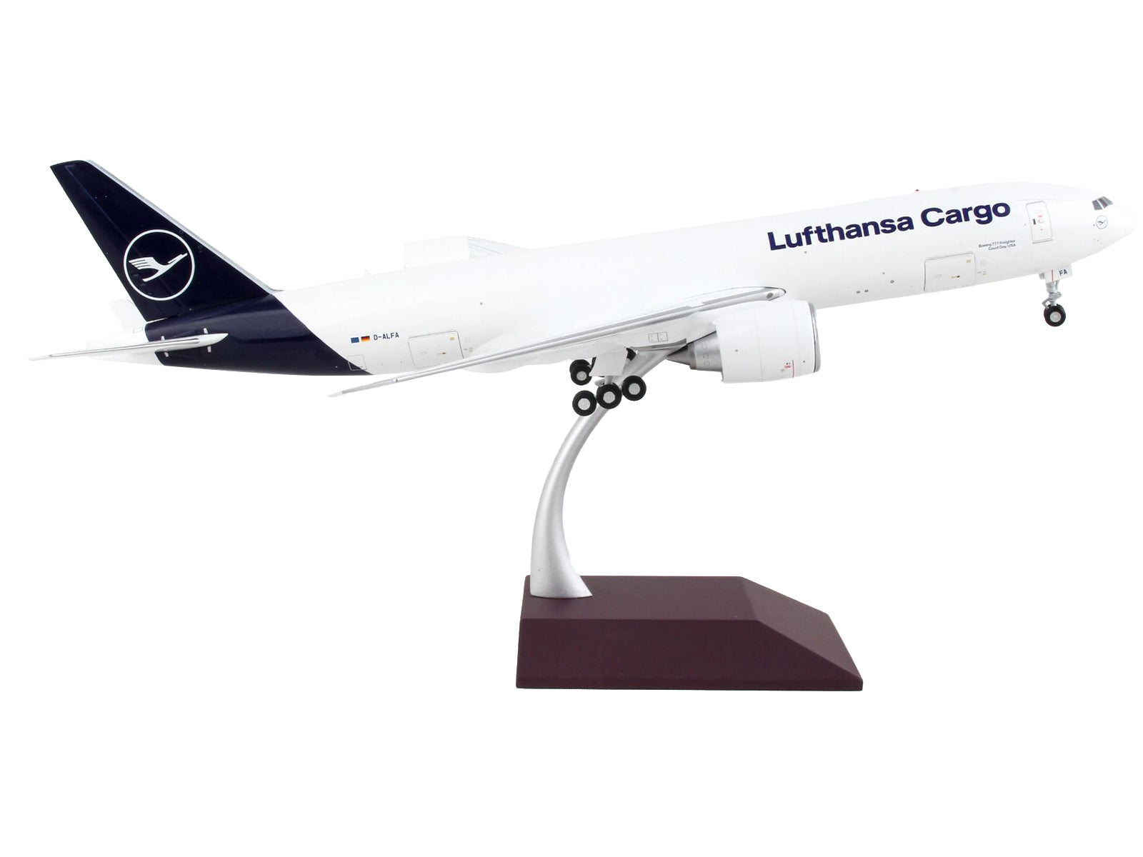 Boeing 777F Commercial Aircraft "Lufthansa Cargo" White with Blue Tail "Gemini 200 - Interactive" Series 1/200 Diecast Model Airplane by GeminiJets - image 2