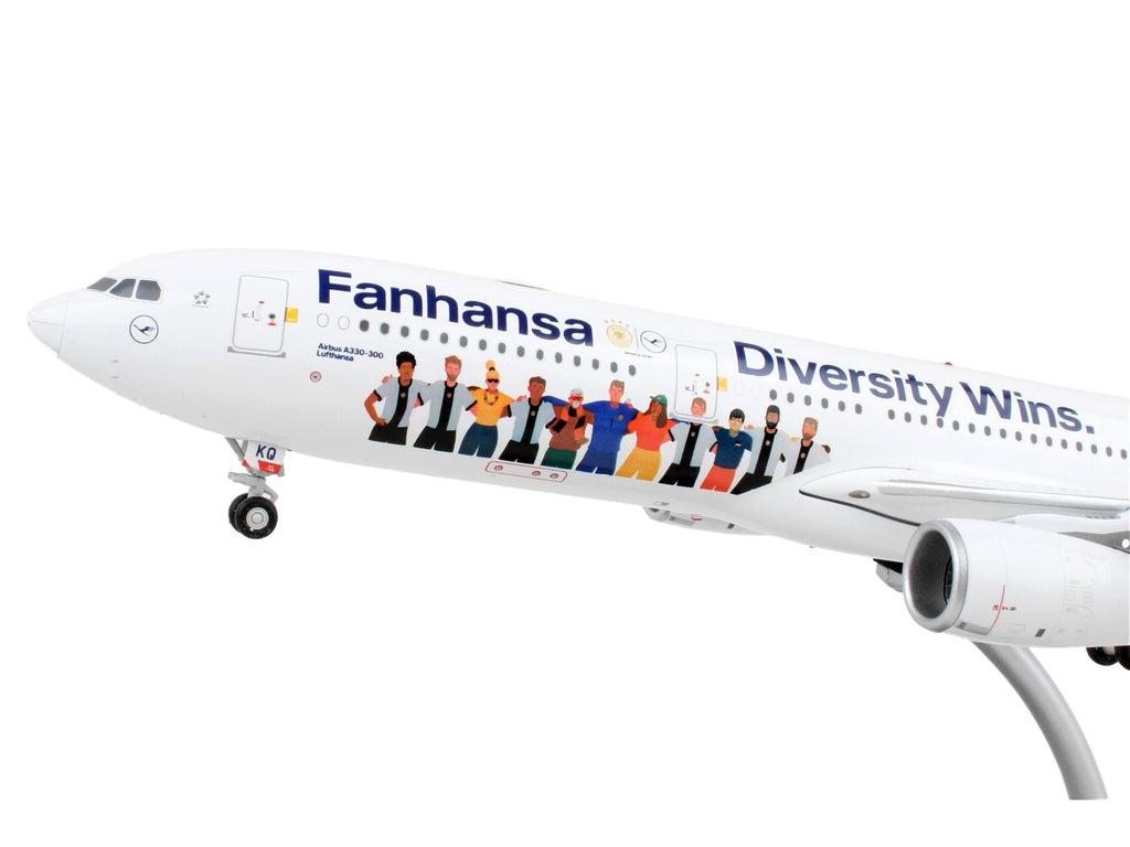 Airbus A330-300 Commercial Aircraft "Lufthansa - Diversity Wins" White with Blue Tail "Gemini 200" Series 1/200 Diecast Model Airplane by GeminiJets - image 2