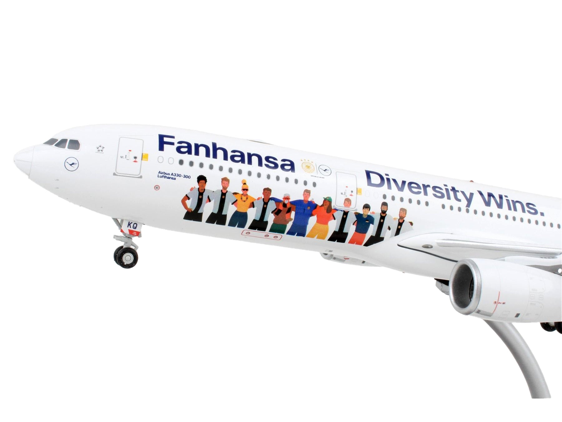 Airbus A330-300 Commercial Aircraft "Lufthansa - Diversity Wins" White with Blue Tail "Gemini 200" Series 1/200 Diecast Model Airplane by GeminiJets - image 2