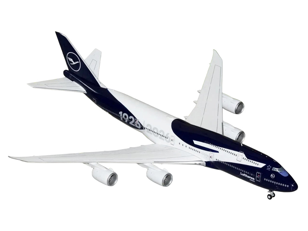 Boeing 747-8I Commercial Aircraft "Lufthansa 100 Years" (D-ABYN) Dark Blue and White "Gemini 200" Series 1/200 Diecast Model Airplane by GeminiJets