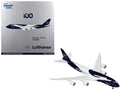 Boeing 747-8I Commercial Aircraft "Lufthansa 100 Years" (D-ABYN) Dark Blue and White "Gemini 200" Series 1/200 Diecast Model Airplane by GeminiJets