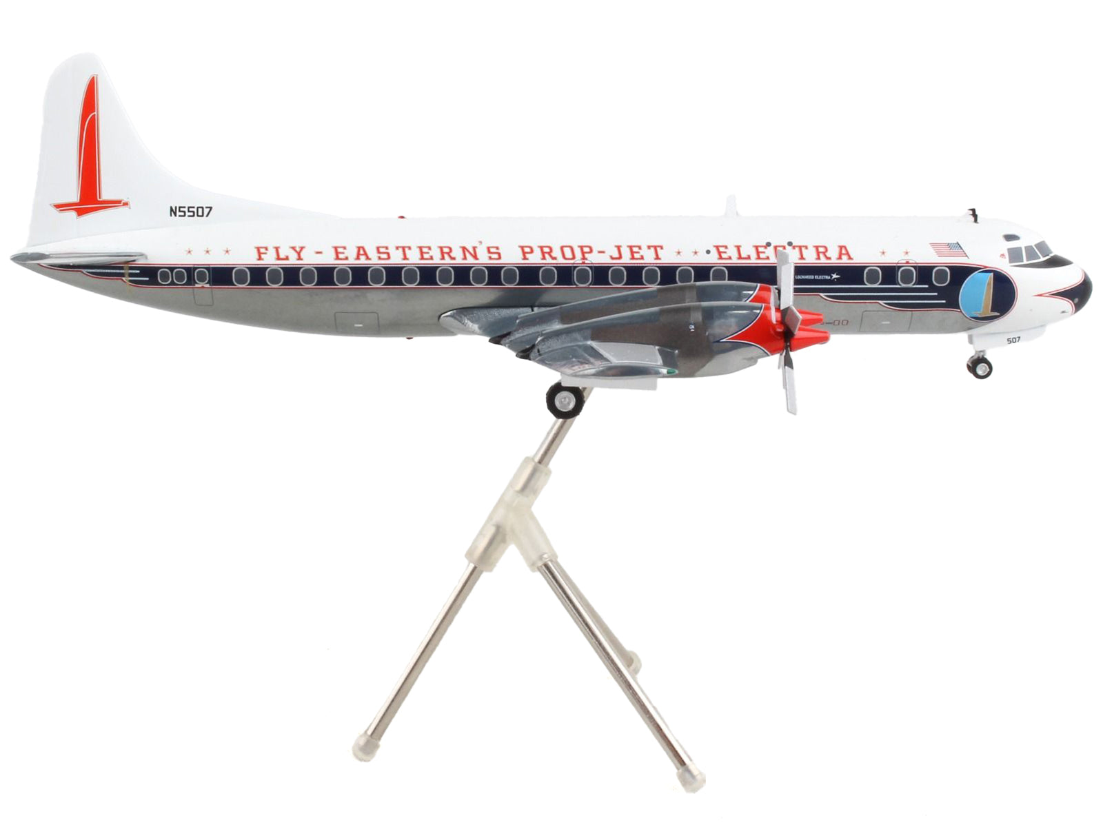 Lockheed L-188 Electra Commercial Aircraft "Eastern Air Lines" White with Blue Stripes "Gemini 200" Series 1/200 Diecast Model Airplane by GeminiJets - image 2
