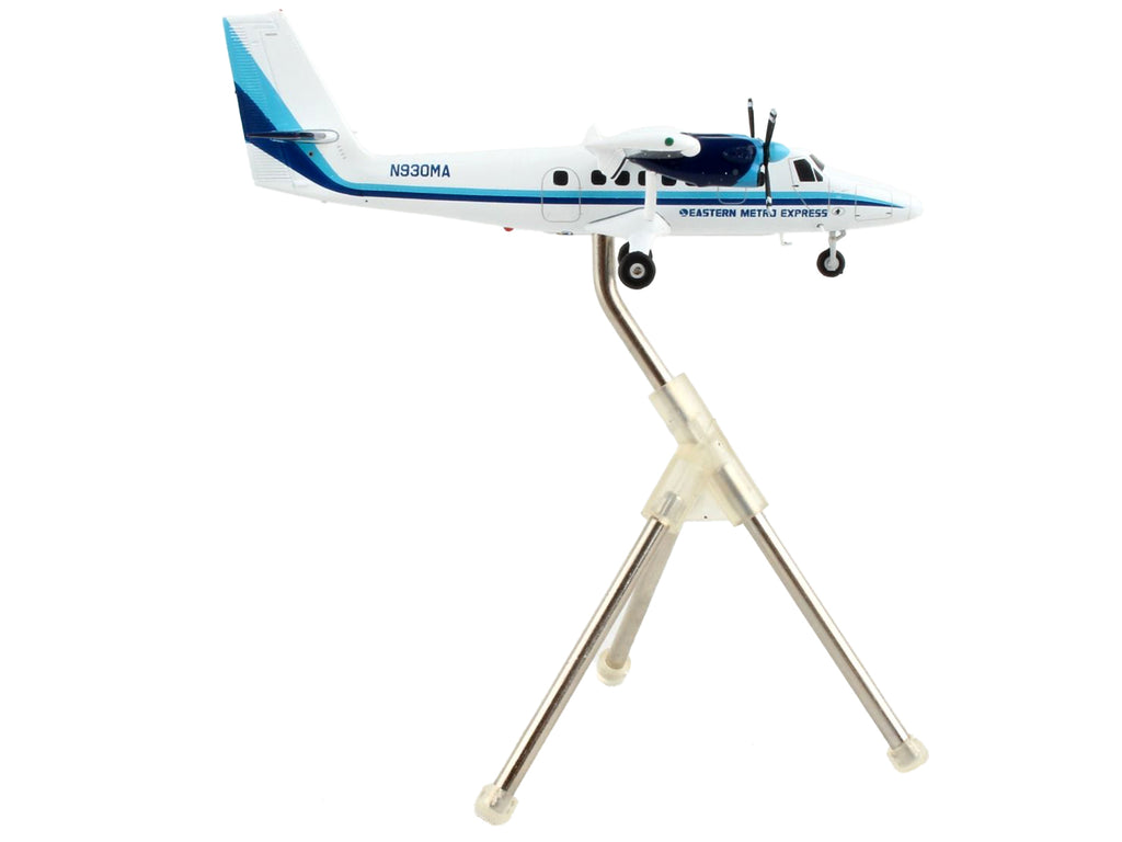 De Havilland DHC-6-200 Commercial Aircraft "Eastern Air Lines - Metro Express" White with Blue Stripes "Gemini 200" Series 1/200 Diecast Model Airplane by GeminiJets - image 2