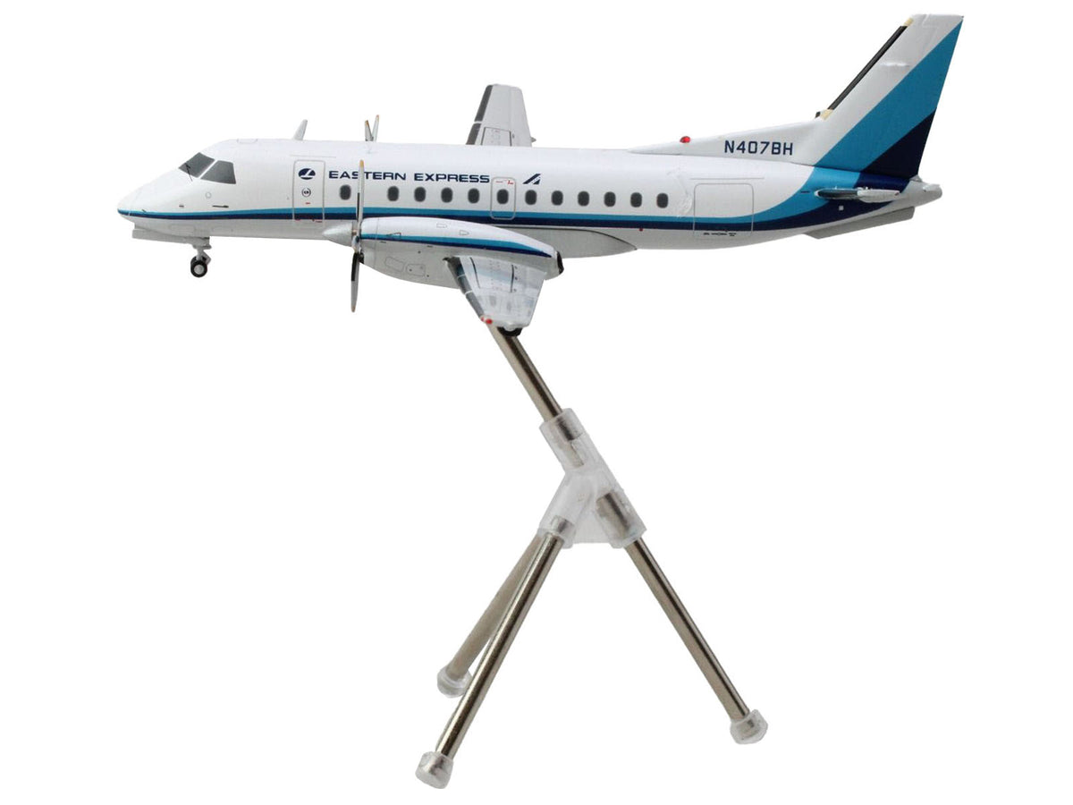 Saab 340A Commercial Aircraft "Eastern Express/Bar Harbor" (N407BH) White with Blue Stripes "Gemini 200" Series 1/200 Diecast Model Airplane by GeminiJets - image 3