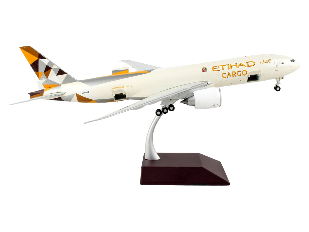 Boeing 777F Commercial Aircraft "Etihad Airways Cargo" Beige with Tail Graphics "Gemini 200 - Interactive" Series 1/200 Diecast Model Airplane by GeminiJets - image 3