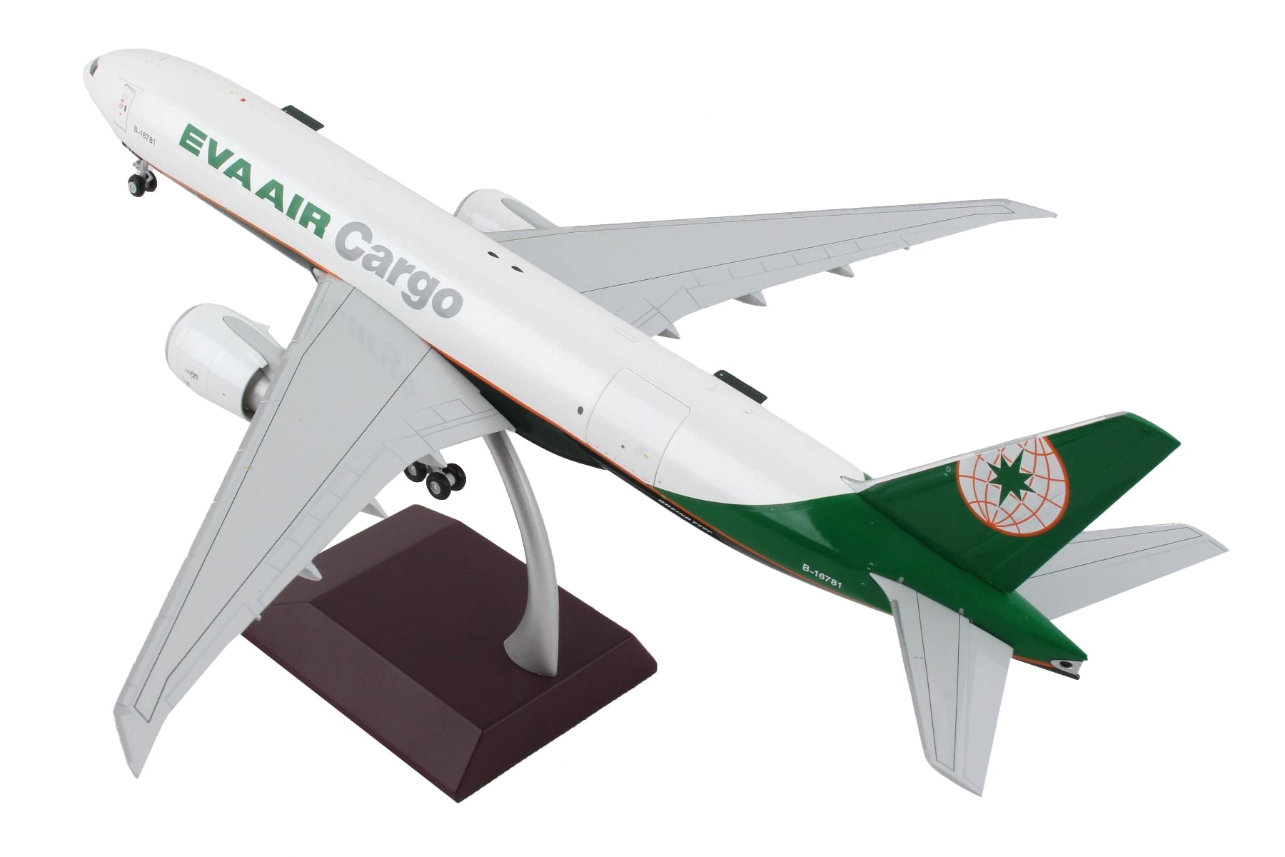 Boeing 777F Commercial Aircraft "Eva Air Cargo" White with Green Tail "Gemini 200 - Interactive" Series 1/200 Diecast Model Airplane by GeminiJets - image 3