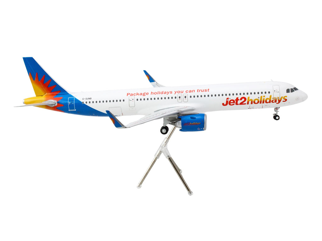 Airbus A321neo Commercial Aircraft "Jet2Holidays" (G-SUNB) White with Tail Graphics "Gemini 200" Series 1/200 Diecast Model Airplane by GeminiJets - image 3