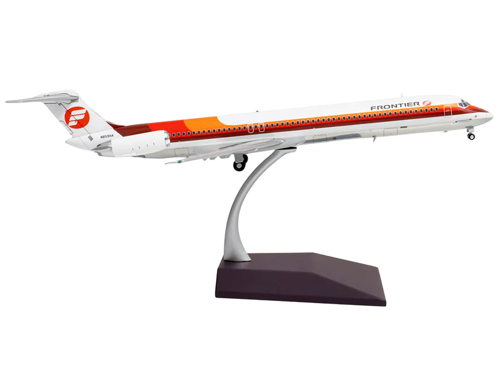 McDonnell Douglas MD-81 Commercial Aircraft "Frontier Airlines" (N859HA) White with Red and Orange Stripes "Gemini 200" Series 1/200 Diecast Model Airplane by GeminiJets - image 3