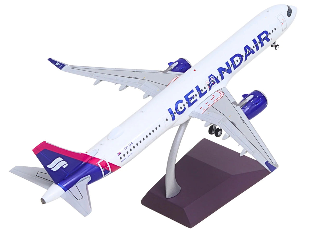 Airbus A321neo Commercial Aircraft "Icelandair" (TF-IAA) White with Blue and Pink Tail "Gemini 200" Series 1/200 Diecast Model by GeminiJets - image 3