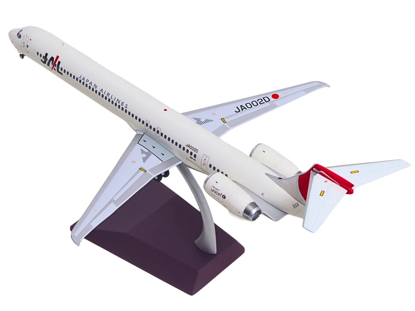 McDonnell Douglas MD-90 Commercial Aircraft "Japan Airlines" (JA002D) White with Red Tail "Gemini 200" Series 1/200 Diecast Model by GeminiJets - image 3