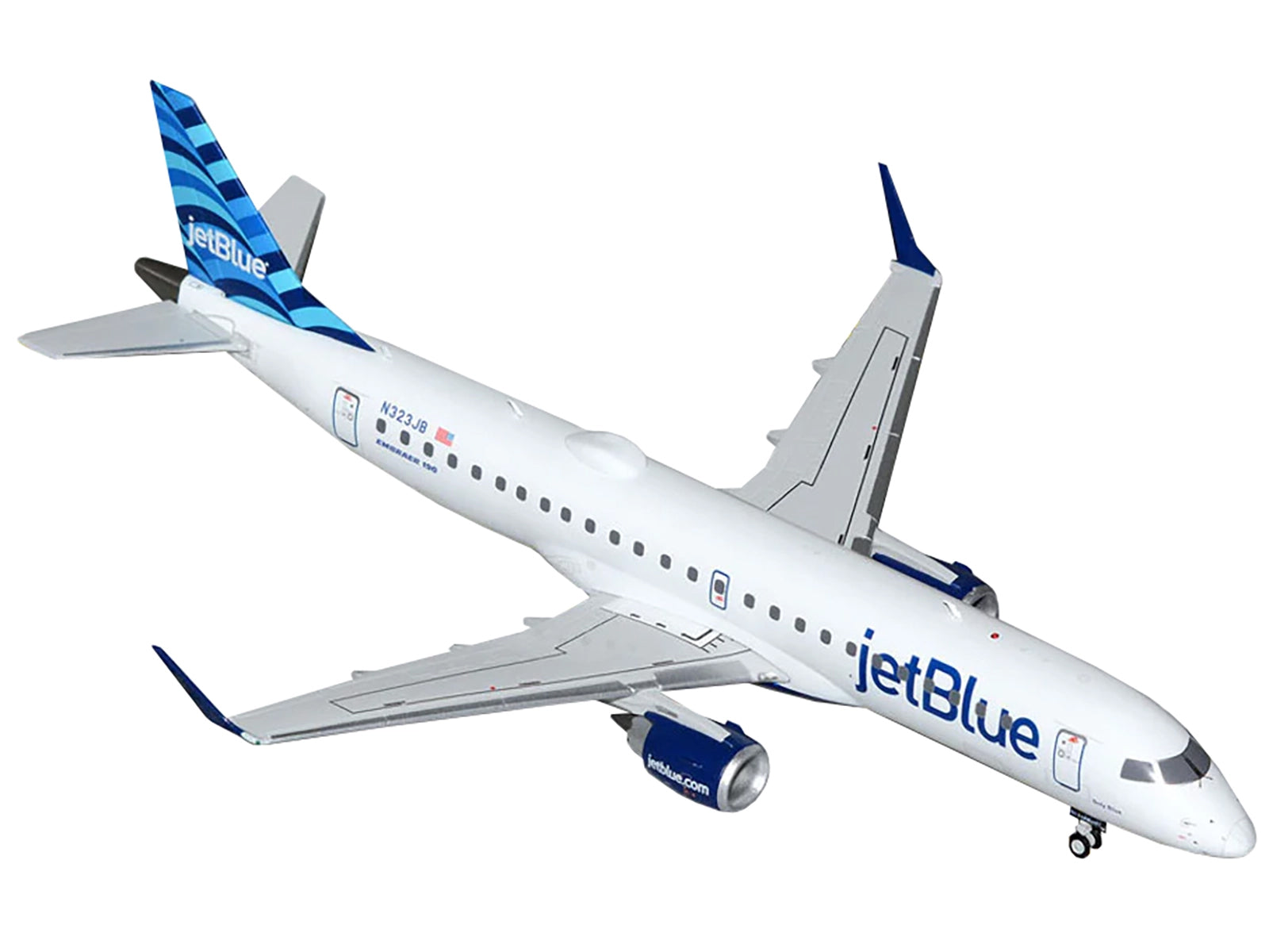 Embraer ERJ-190 Commercial Aircraft "JetBlue Airways" (N323JB) White with Blue Striped Tail "Gemini 200" Series 1/200 Diecast Model Airplane by GeminiJets - image 2