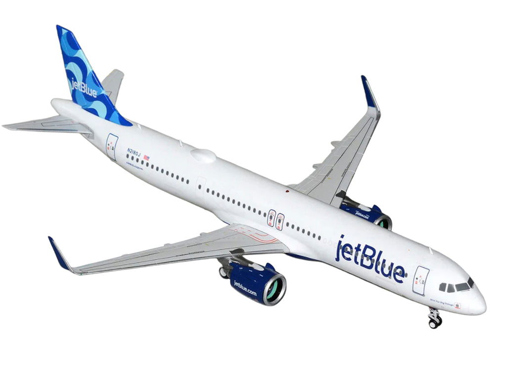 Airbus A321neo Commercial Aircraft "JetBlue Airways" (N2180J) White with Blue Tail "Gemini 200" Series 1/200 Diecast Model by GeminiJets - image 2