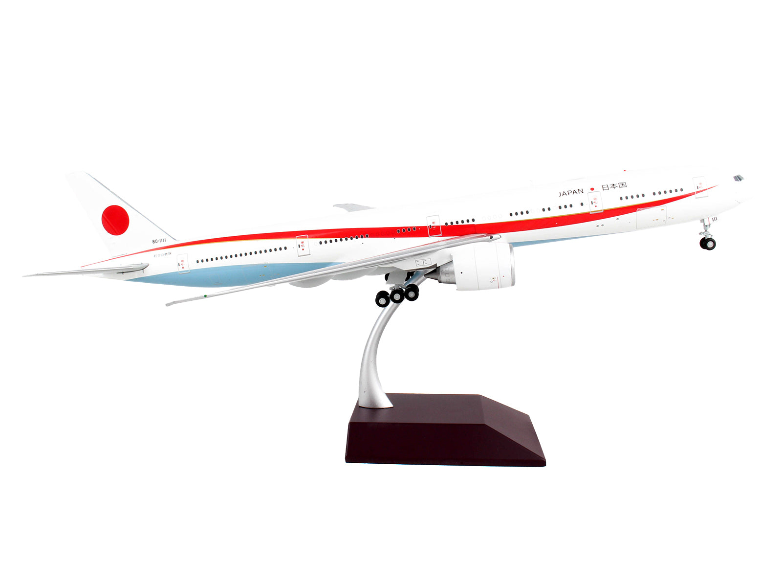 Boeing 777-300ER Commercial Aircraft "Japan Air Self-Defense Force (JASDF)" White with Red Stripes "Gemini 200" Series 1/200 Diecast Model Airplane by GeminiJets - image 2