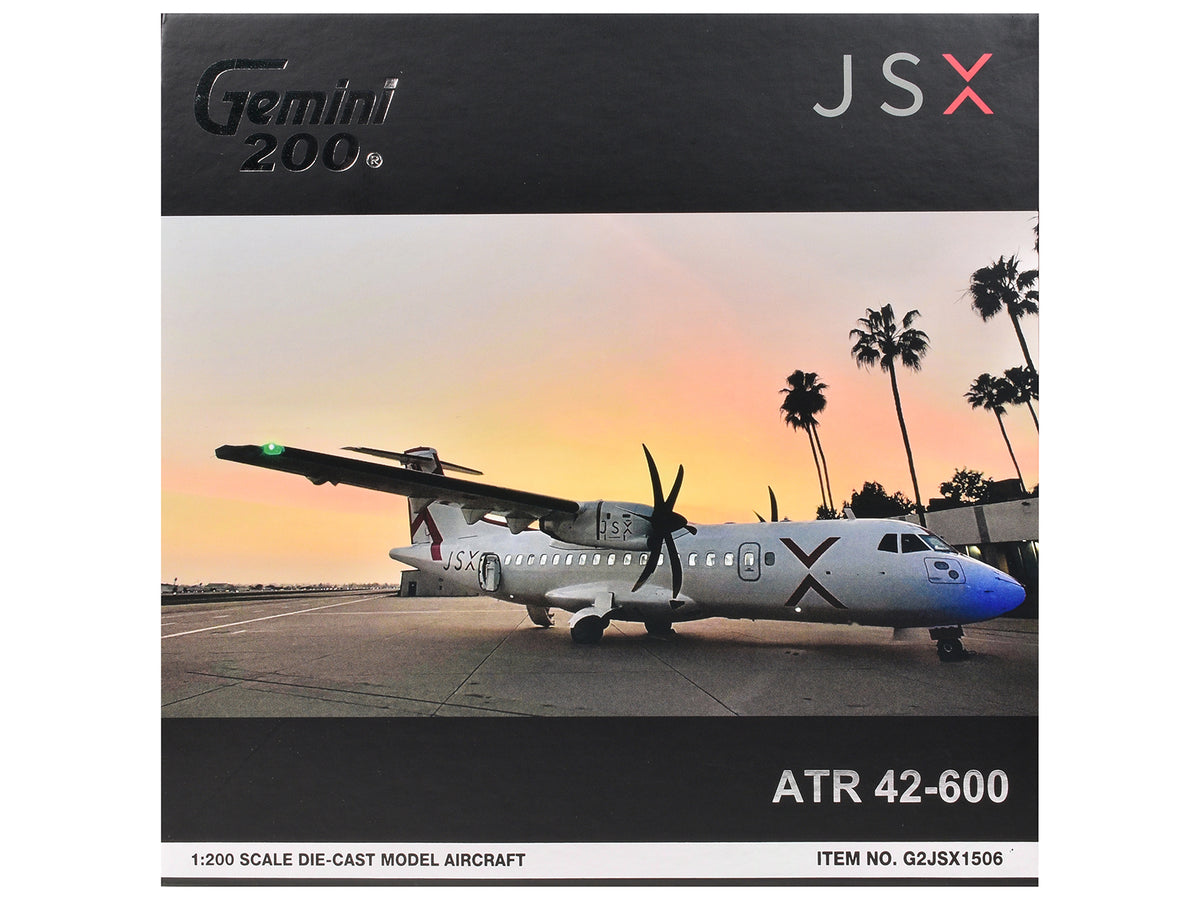 ATR 42-600 Commercial Aircraft "JSX" (N400JX) White with Red Stripes "Gemini 200" Series 1/200 Diecast Model Airplane by GeminiJets - image 3