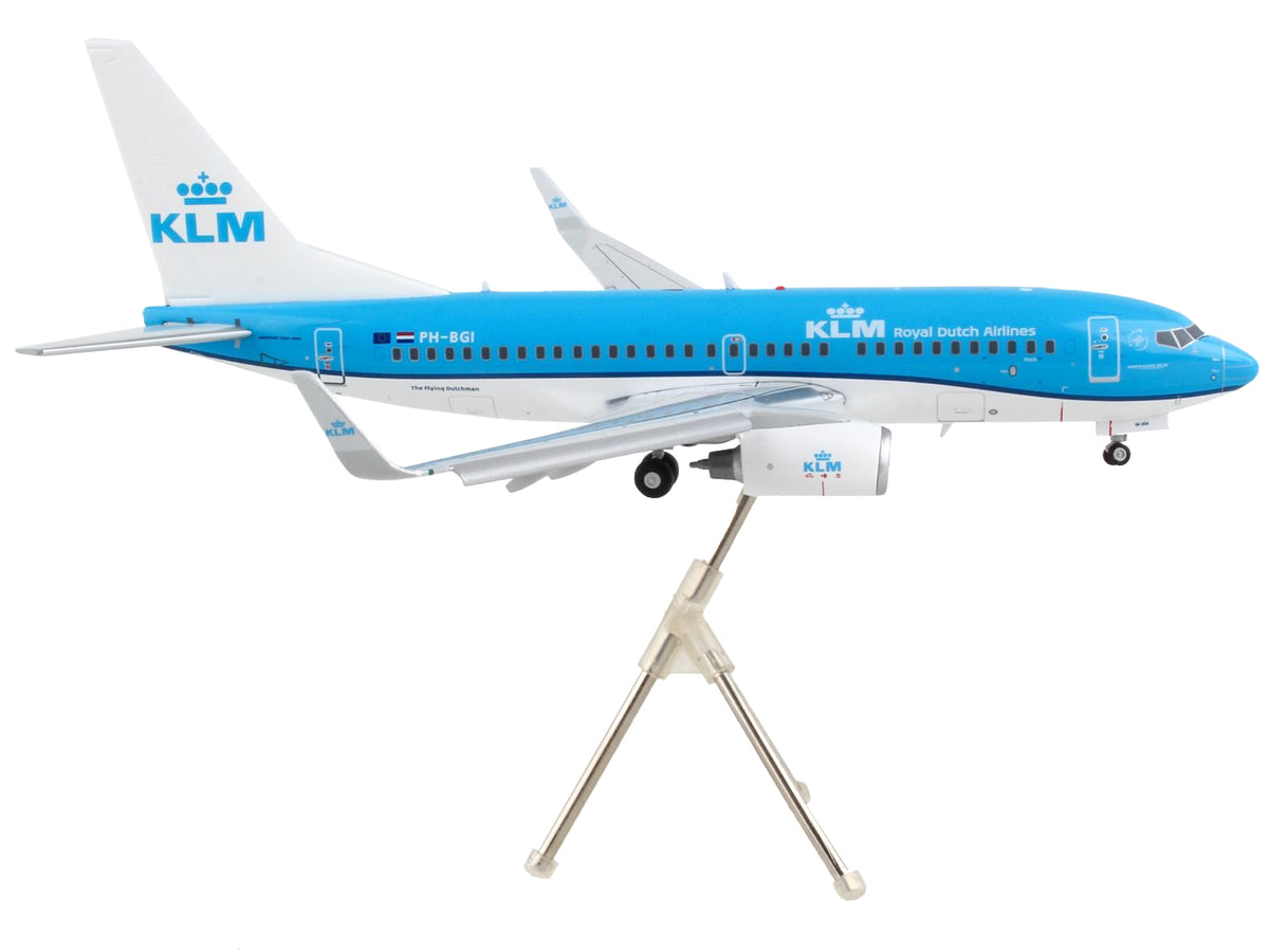 Boeing 737-700 Commercial Aircraft with Flaps Down "KLM Royal Dutch Airlines" Blue with White Tail "Gemini 200" Series 1/200 Diecast Model Airplane by GeminiJets - image 2