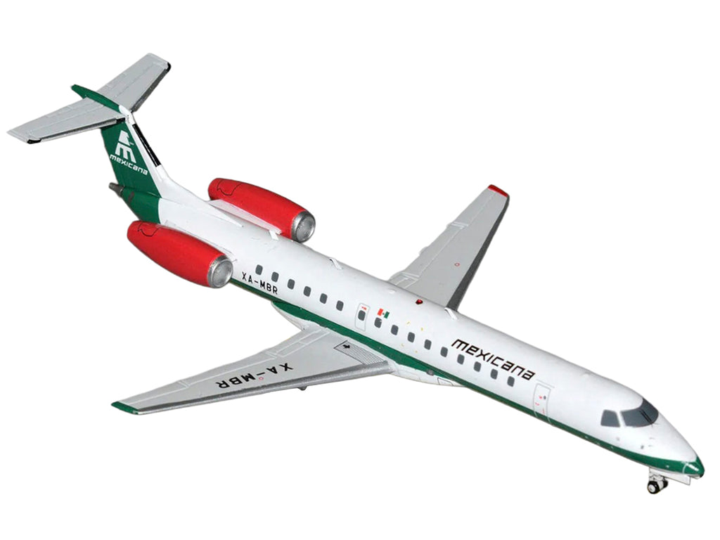 Embraer ERJ-145 Commercial Aircraft "Mexicana de Aviacion" (XA-MBR) White with Green Stripes and Tail "Gemini 200" Series 1/200 Diecast Model by GeminiJets - image 2